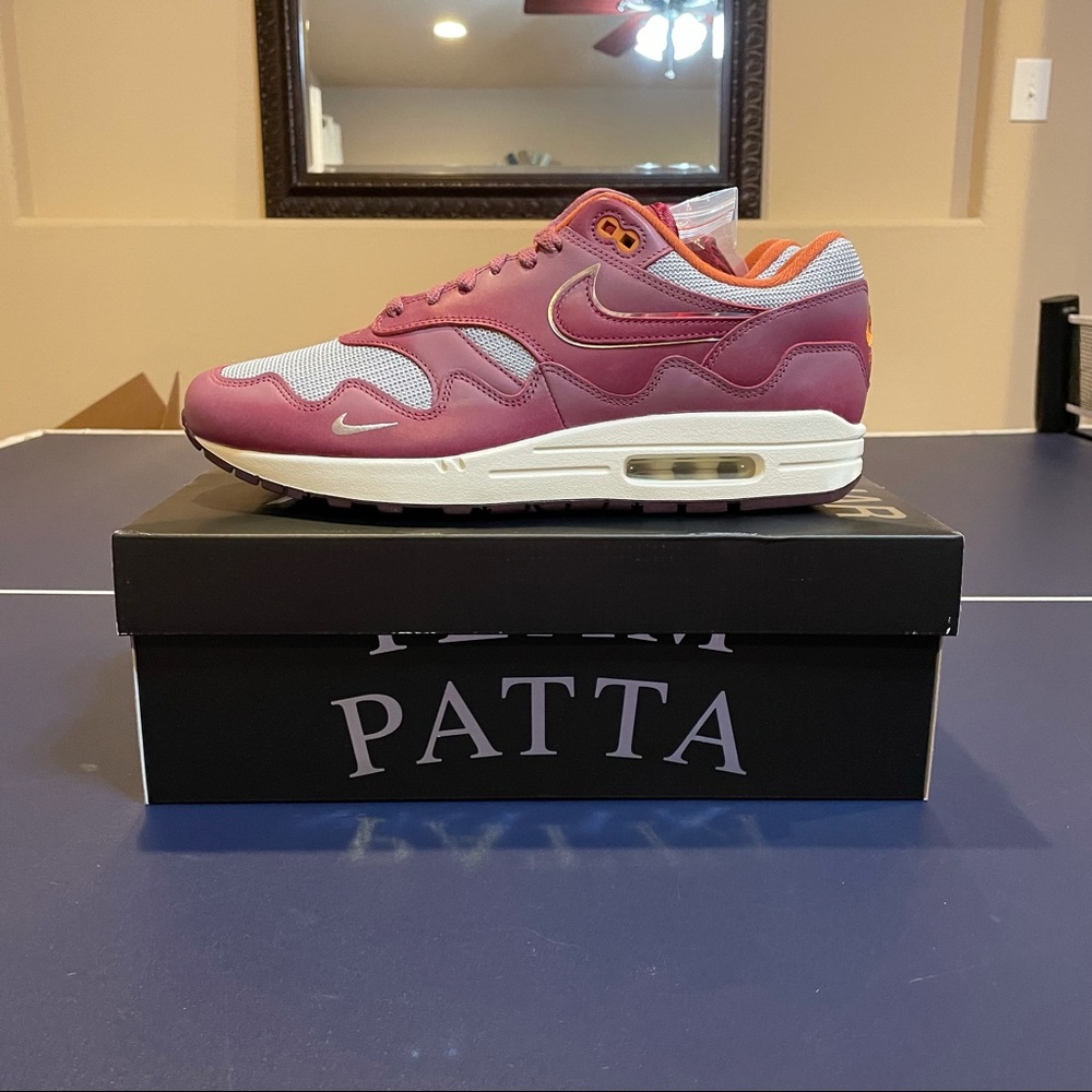 Air Max 1 Patta Waves Rush Maroon size 11.5
